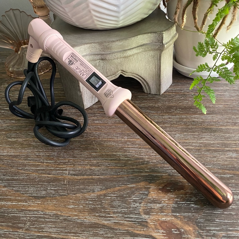 Lange Womens Hair Curling Wand Styling Tool Pink Gold HT015B